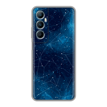 Силиконовый чехол на Realme C65 с принтом Космос звезды