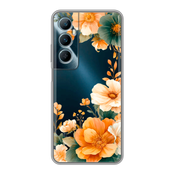 Силиконовый чехол на Realme C65 с принтом Цветы принт
