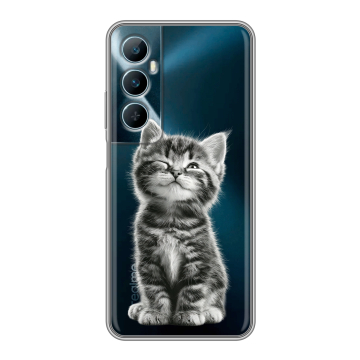 Силиконовый чехол на Realme C65 с принтом Котенок