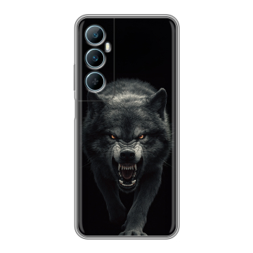 Силиконовый чехол на Realme C65 с принтом Волк Силиконовый чехол на Realme C65 с принтом Волк