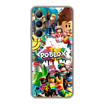 Силиконовый чехол на Realme C65 с принтом Roblox Роблокс