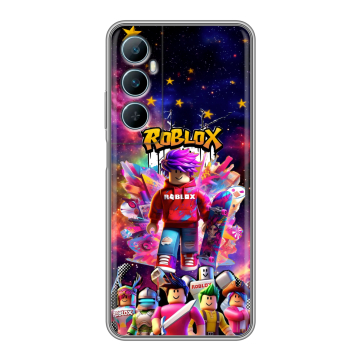 Силиконовый чехол на Realme C65 с принтом Roblox Роблокс