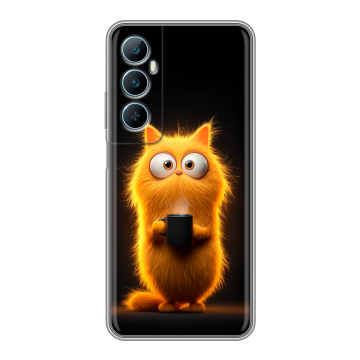 Силиконовый чехол на Realme C65 с принтом Смешной кот