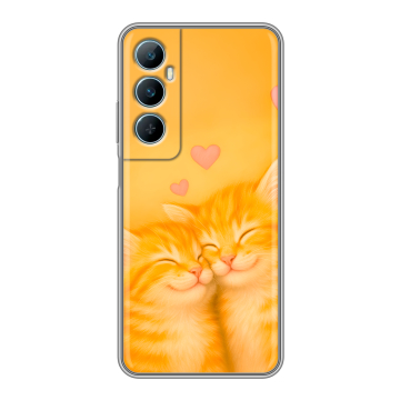 Силиконовый чехол на Realme C65 с принтом Милые котята