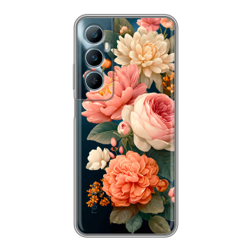 Силиконовый чехол на Realme C65 с принтом цветы