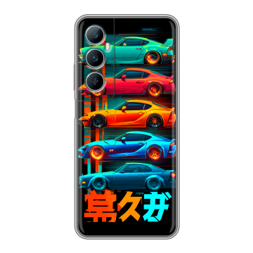 Силиконовый чехол на Realme C65 с принтом машины тачки
