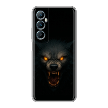 Силиконовый чехол на Realme C65 с принтом Волк