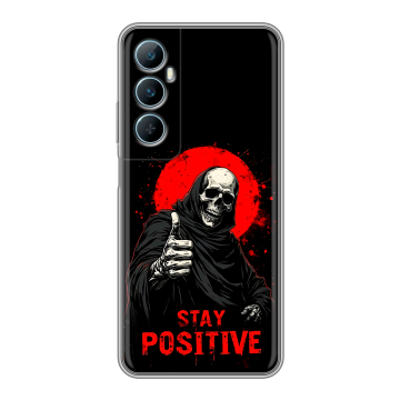 Силиконовый чехол на Realme C65 с принтом смешной скелет