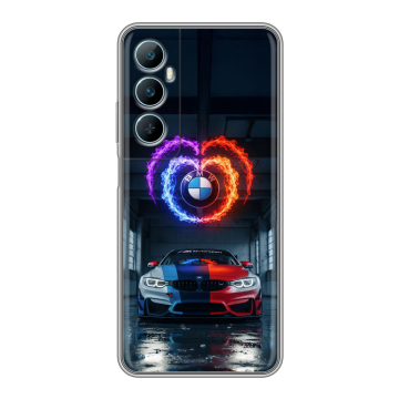 Силиконовый чехол на Realme C65 с принтом BMW БМВ