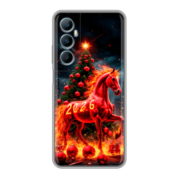 Силиконовый чехол на Realme C65 с принтом Новый год