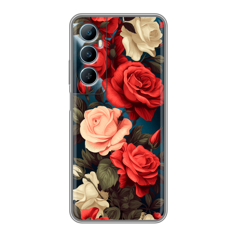 Силиконовый чехол на Realme C65 с принтом Розы Силиконовый чехол на Realme C65 с принтом Розы