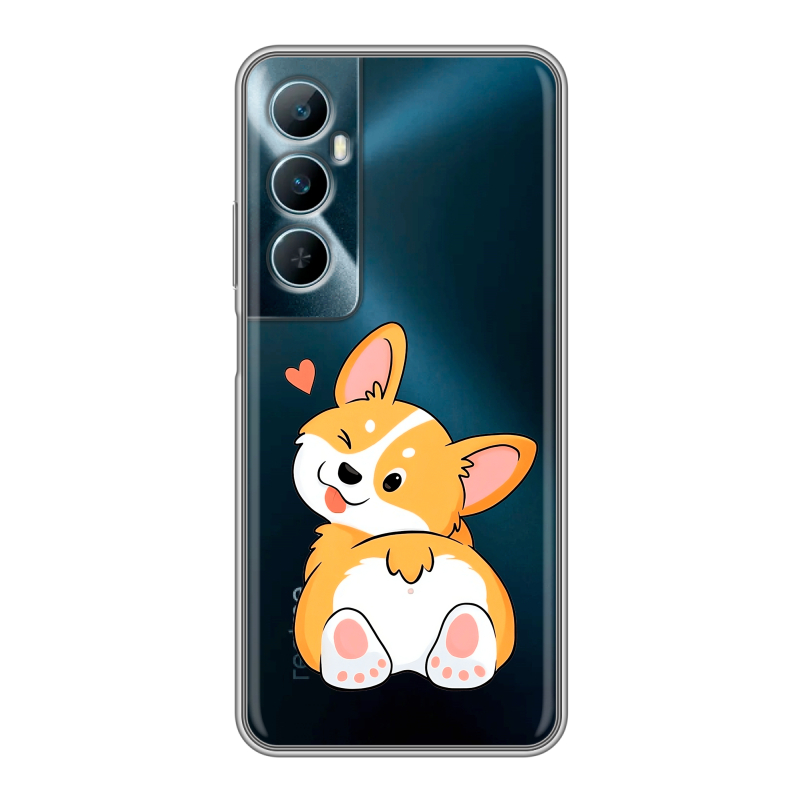 Силиконовый чехол на Realme C65 с принтом Корги Силиконовый чехол на Realme C65 с принтом Корги