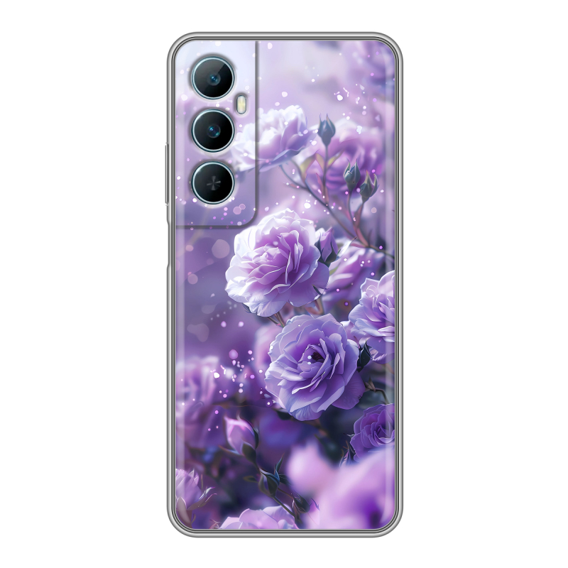 Силиконовый чехол на Realme C65 с принтом Розы цветы Силиконовый чехол на Realme C65 с принтом Розы цветы