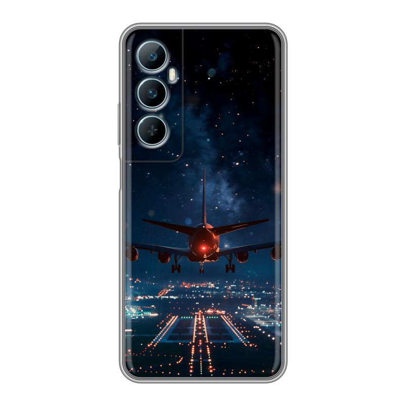 Силиконовый чехол на Realme C65 с принтом самолет Силиконовый чехол на Realme C65 с принтом самолет