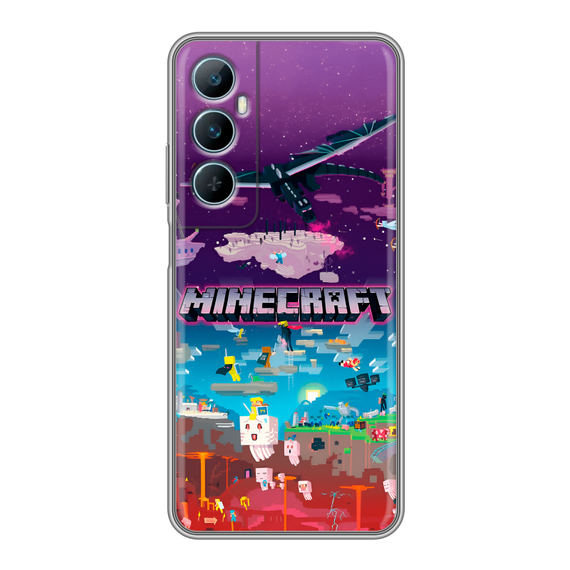 Силиконовый чехол на Realme C65 с принтом Майнкрафт Minecraft Силиконовый чехол на Realme C65 с принтом Майнкрафт Minecraft