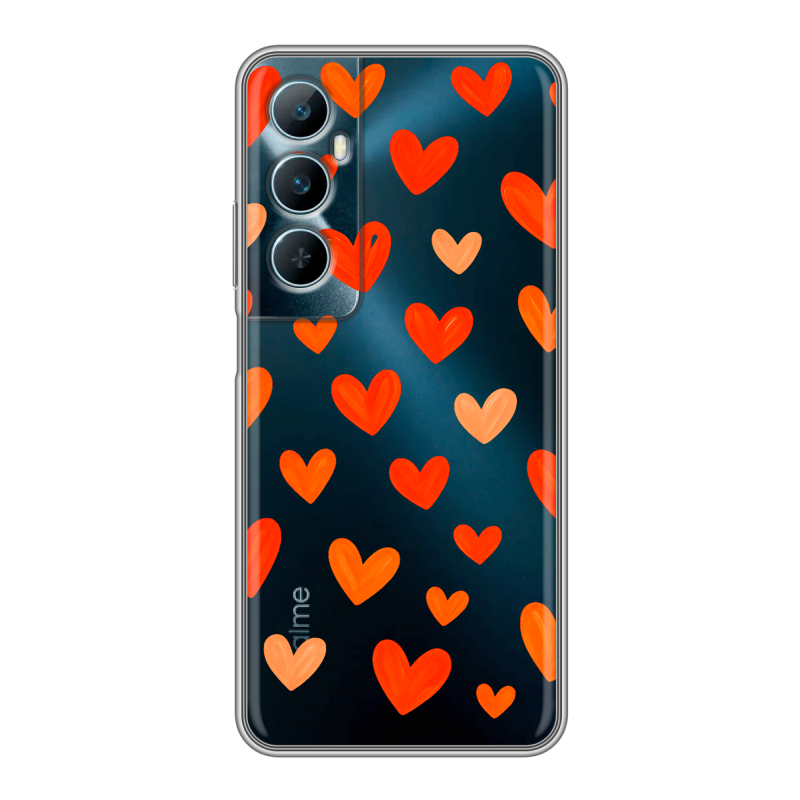 Силиконовый чехол на Realme C65 с принтом Сердечки Силиконовый чехол на Realme C65 с принтом Сердечки