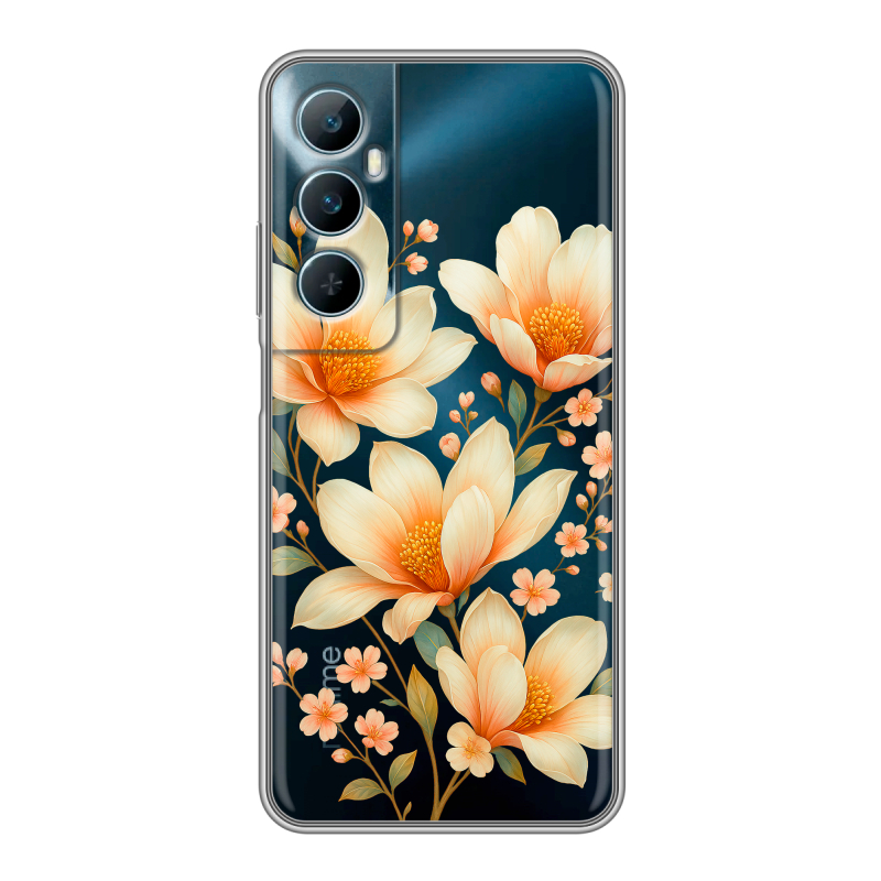 Силиконовый чехол на Realme C65 с принтом Цветы Силиконовый чехол на Realme C65 с принтом Цветы
