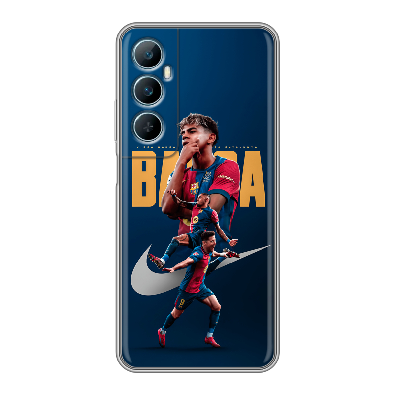 Силиконовый чехол на Realme C65 с принтом Барселона Barca Yamal Силиконовый чехол на Realme C65 с принтом Барселона Barca Yamal