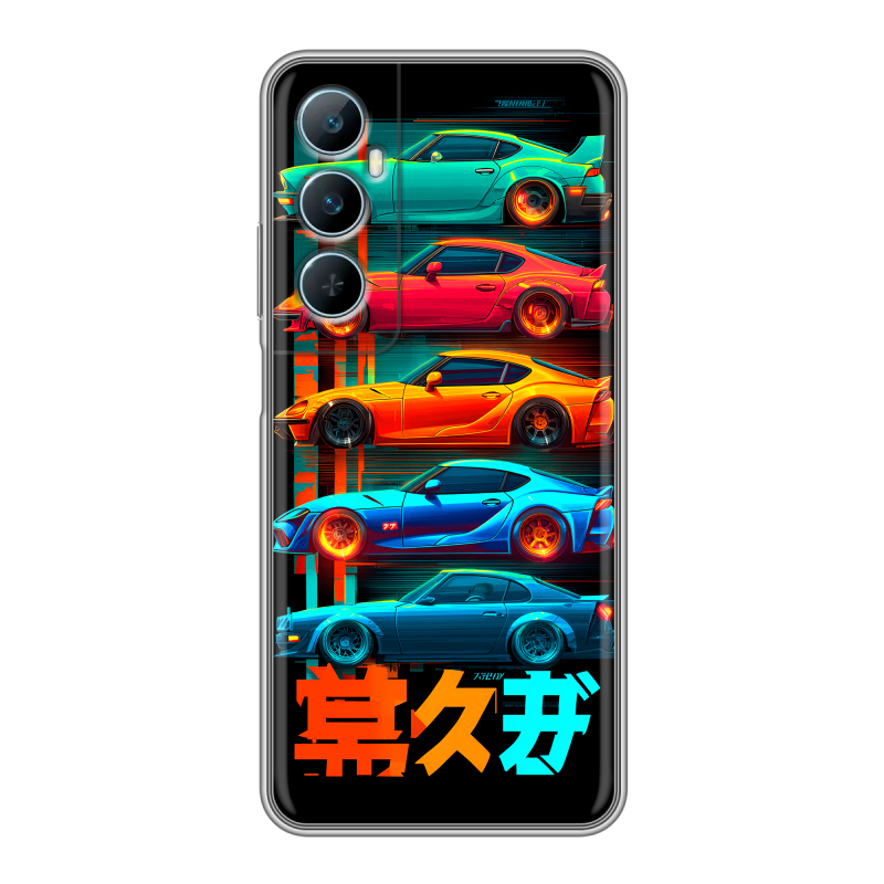 Силиконовый чехол на Realme C65 с принтом машины тачки Силиконовый чехол на Realme C65 с принтом машины тачки