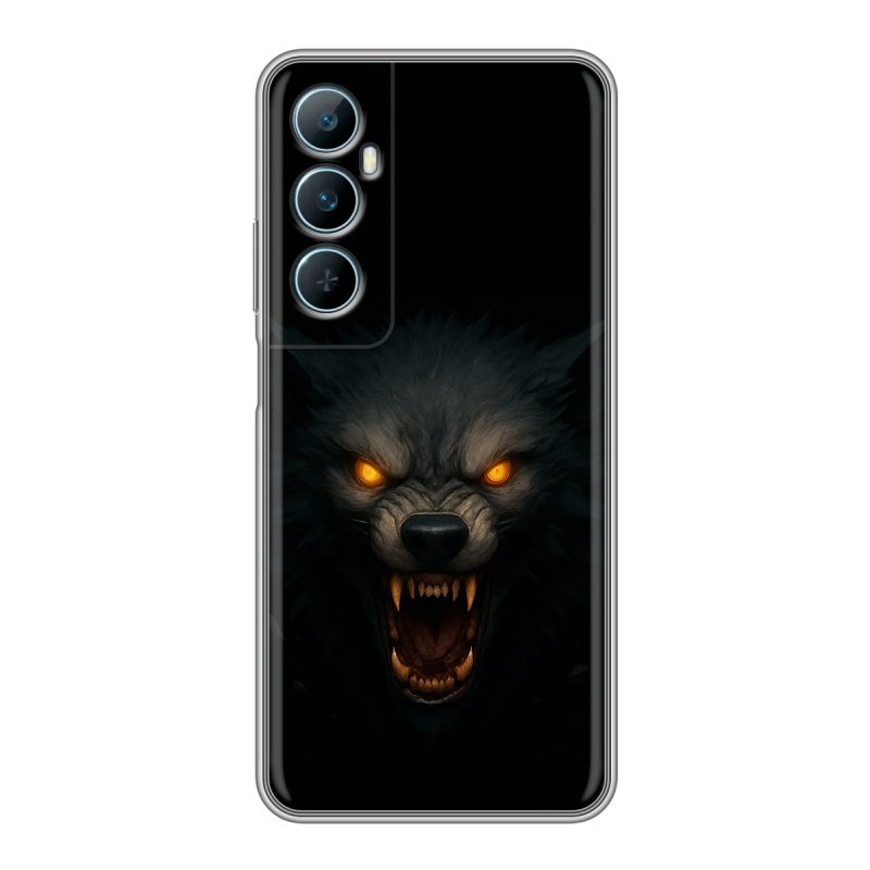 Силиконовый чехол на Realme C65 с принтом Волк Силиконовый чехол на Realme C65 с принтом Волк