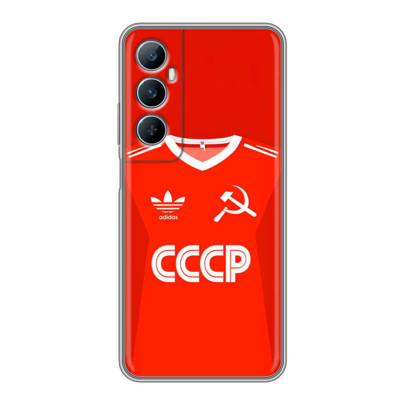Силиконовый чехол на Realme C65 с принтом Флаг Герб СССР Силиконовый чехол на Realme C65 с принтом Флаг Герб СССР