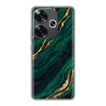 Силиконовый чехол на Xiaomi Redmi Turbo 3 с принтом Мрамор зеленое золото Силиконовый чехол на Xiaomi Redmi Turbo 3 с принтом Мрамор зеленое золото