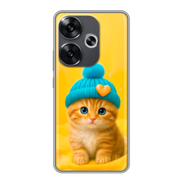Силиконовый чехол на Xiaomi Redmi Turbo 3 с принтом Котенок в шапке