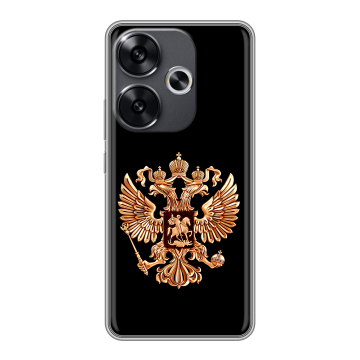 Силиконовый чехол на Xiaomi Redmi Turbo 3 с принтом Герб России золотой Силиконовый чехол на Xiaomi Redmi Turbo 3 с принтом Герб России золотой