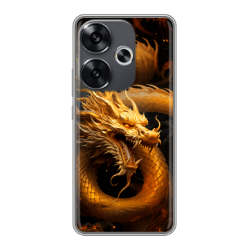 Силиконовый чехол на Xiaomi Redmi Turbo 3 с принтом Золотой дракон Силиконовый чехол на Xiaomi Redmi Turbo 3 с принтом Золотой дракон