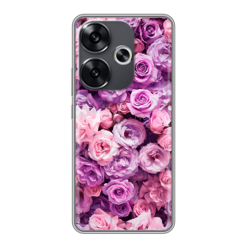 Силиконовый чехол на Xiaomi Redmi Turbo 3 с принтом лавандовые розы