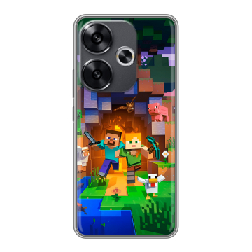 Силиконовый чехол на Xiaomi Redmi Turbo 3 с принтом Майнкрафт Minecraft Силиконовый чехол на Xiaomi Redmi Turbo 3 с принтом Майнкрафт Minecraft