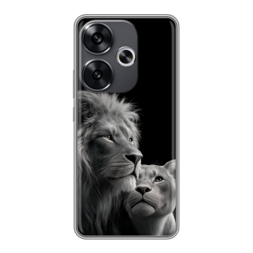 Силиконовый чехол на Xiaomi Redmi Turbo 3 с принтом Лев кошки