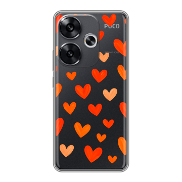 Силиконовый чехол на Xiaomi Redmi Turbo 3 с принтом Сердечки