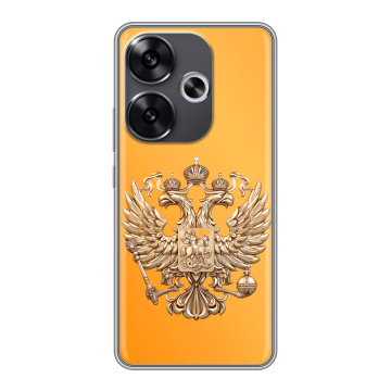 Силиконовый чехол на Xiaomi Redmi Turbo 3 с принтом Герб Флаг России