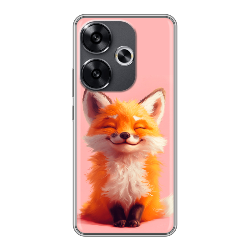 Силиконовый чехол на Xiaomi Redmi Turbo 3 с принтом милая лиса Силиконовый чехол на Xiaomi Redmi Turbo 3 с принтом милая лиса