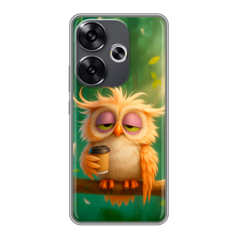 Силиконовый чехол на Xiaomi Redmi Turbo 3 с принтом сова Силиконовый чехол на Xiaomi Redmi Turbo 3 с принтом сова