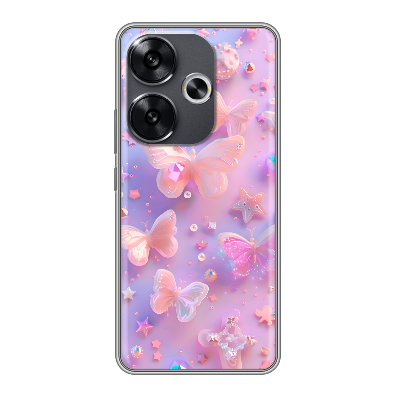 Силиконовый чехол на Xiaomi Redmi Turbo 3 с принтом Бабочки Силиконовый чехол на Xiaomi Redmi Turbo 3 с принтом Бабочки