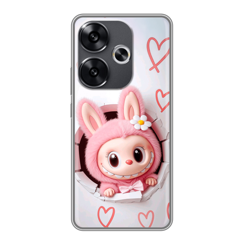 Силиконовый чехол на Xiaomi Redmi Turbo 3 с принтом Labubu Лабубу Силиконовый чехол на Xiaomi Redmi Turbo 3 с принтом Labubu Лабубу