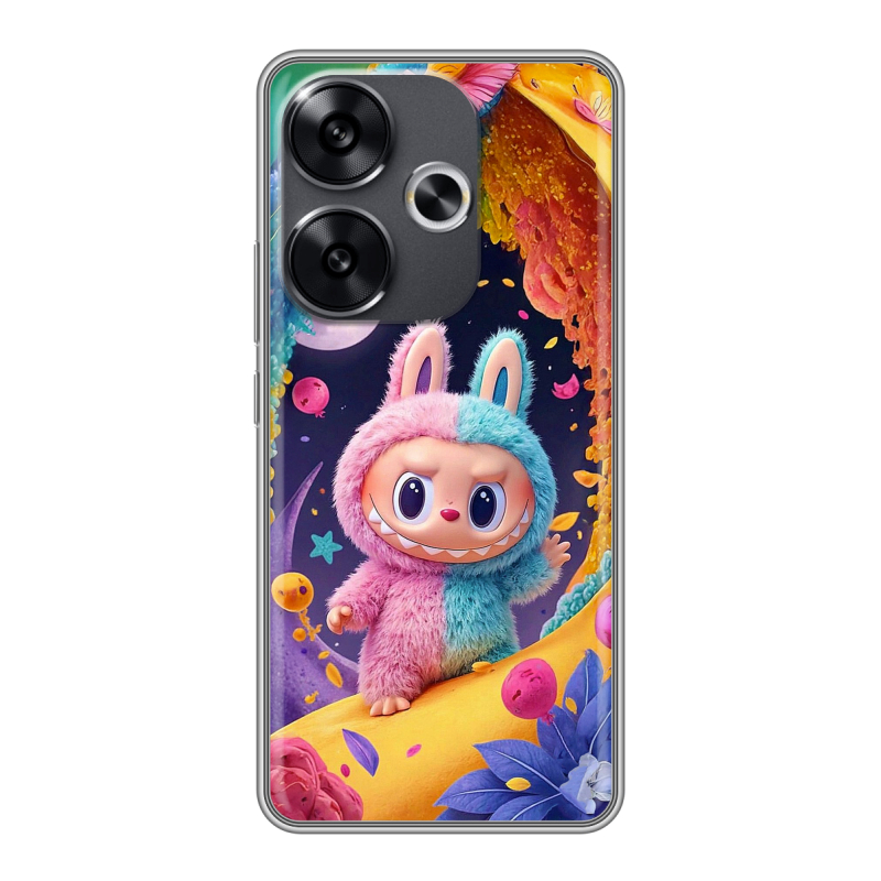 Силиконовый чехол на Xiaomi Redmi Turbo 3 с принтом Labubu Лабубу Силиконовый чехол на Xiaomi Redmi Turbo 3 с принтом Labubu Лабубу
