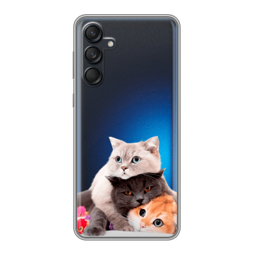 Силиконовый чехол на Samsung Galaxy M55 с принтом Кошки Силиконовый чехол на Samsung Galaxy M55 с принтом Кошки