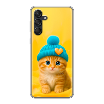 Силиконовый чехол на Samsung Galaxy M55 с принтом Котенок в шапке