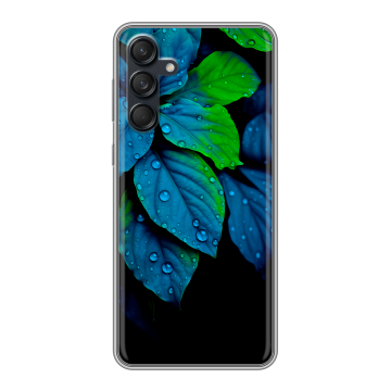 Силиконовый чехол на Samsung Galaxy M55 с принтом Листья и роса