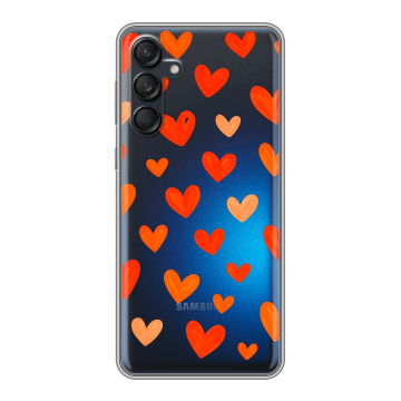 Силиконовый чехол на Samsung Galaxy M55 с принтом Сердечки