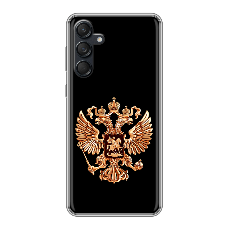 Силиконовый чехол на Samsung Galaxy M55 с принтом Герб России золотой Силиконовый чехол на Samsung Galaxy M55 с принтом Герб России золотой