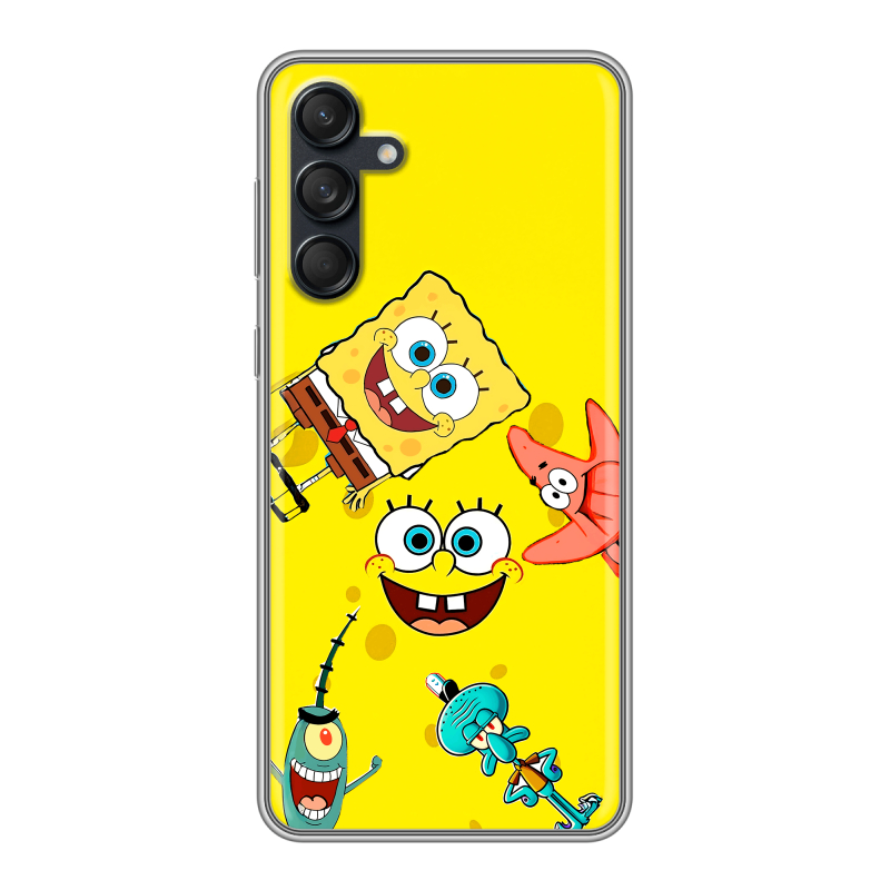Силиконовый чехол на Samsung Galaxy M55 с принтом Спанч боб Спанчбоб Силиконовый чехол на Samsung Galaxy M55 с принтом Спанч боб Спанчбоб