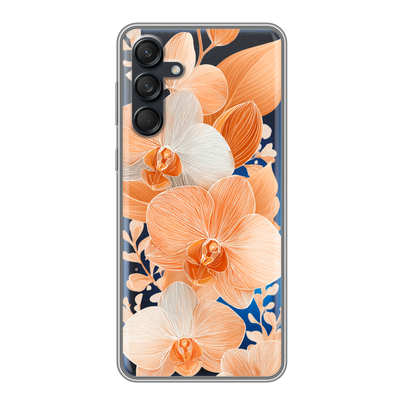 Силиконовый чехол на Samsung Galaxy M55 с принтом Бежевые цветы Силиконовый чехол на Samsung Galaxy M55 с принтом Бежевые цветы