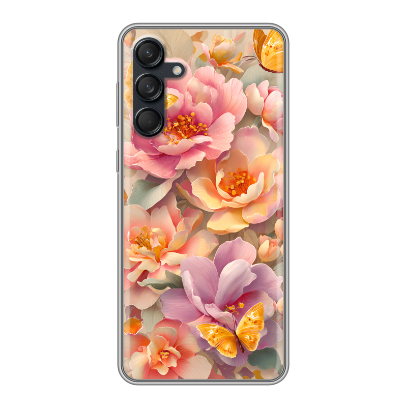 Силиконовый чехол на Samsung Galaxy M55 с принтом Цветы и бабочки Силиконовый чехол на Samsung Galaxy M55 с принтом Цветы и бабочки