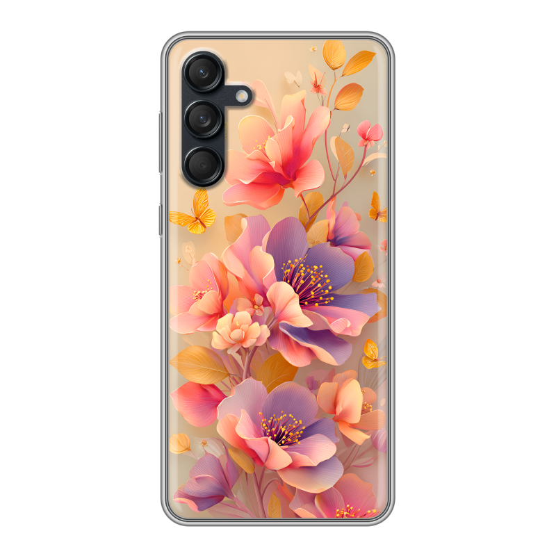 Силиконовый чехол на Samsung Galaxy M55 с принтом Цветы и бабочки Силиконовый чехол на Samsung Galaxy M55 с принтом Цветы и бабочки