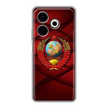 Силиконовый чехол на Tecno Pova 6 Neo с принтом Герб СССР Силиконовый чехол на Tecno Pova 6 Neo с принтом Герб СССР