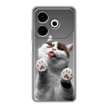 Силиконовый чехол на Tecno Pova 6 Neo с принтом Коты Силиконовый чехол на Tecno Pova 6 Neo с принтом Коты